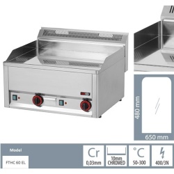 Gratar Fry-top electric cromat neted 480×650 mm - Img 3