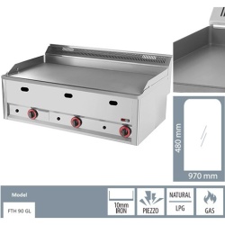 Gratar Fry-top gaz neted 480×970 mm - Img 3