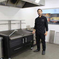 Grătar profesional Barbeque pentru Steak pe cărbuni, 1200x820x930 h mm - Img 11