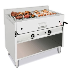 Grill cu rocă vulcanică pe gaz, 1200x700x850 mm pe suport, CB Italia - Img 2