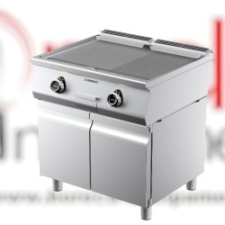 Grill dublu electric cu placă 1/2 striată 1/2 netedă cu suport închis, Desco Italia