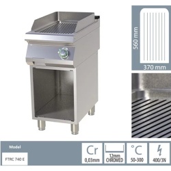 Grill simplu electric CROMAT cu placă striată, pe suport deschis - Img 3