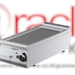Grill simplu pe gaz cu placă striată cromată, de banc DESCO Italia