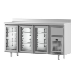 Masă de lucru frigorifică bar, cu uși de sticlă 1960x1050 mm, 535 litri, Infrico - Img 5