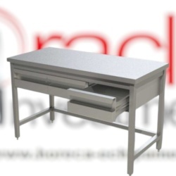 Masă de lucru inox cu sertare, 120 cm