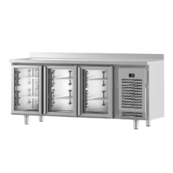 Masă frigorifică cu uși de sticlă 1960x850 mm, 465 litri GN1/1, Infrico - Img 4