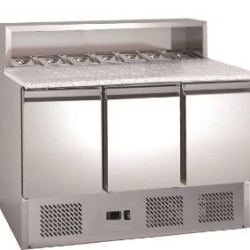 Masă frigorifică pentru pizza 402 Litri, cu blat de granit, 8x GN1/6 Hurakan - Img 2