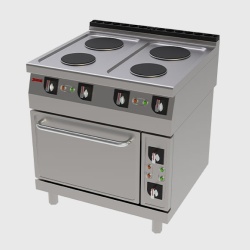 Mașină de gătit electrică cu 4 plite și cuptor, Jemi - Img 2