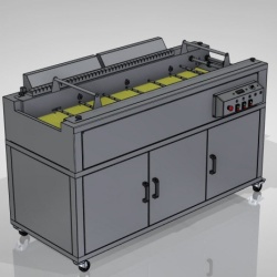 Mașină tip bandă pentru prăjire (friteuză), blansare sau fierbere, pe gaz, 150 L, bandă 440 mm - Img 10