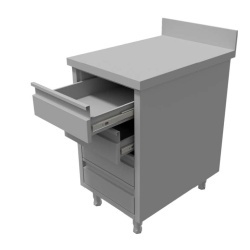 Modul neutru cu 4 sertare GN1/1 și rebord - Img 2
