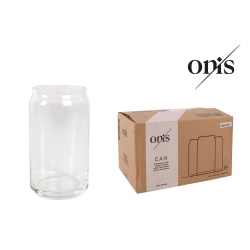Set 6 pahare de sticlă, formă doză/borcan 350 ml, Onis - Img 5