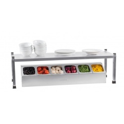 Suport neutru de banc din inox 6 cuve GN 1/6 ingrediente, Casselin - Img 4