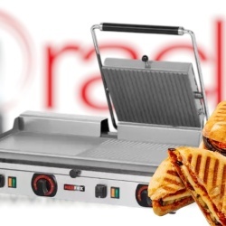 Toaster Panini cu mecanism prin apăsare pe plăci
