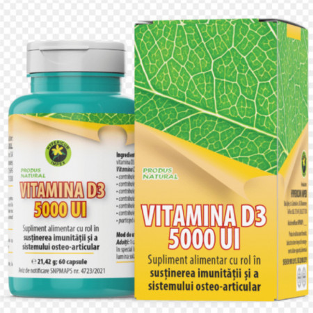 Capsule Vitamina D3 5000 UI 60cps