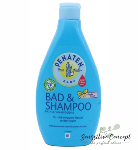 Gel de dus si sampon pentru copii, 2 in 1 pentru curatare si hranire delicata, Penaten Bad & Shampoo, 400 ml