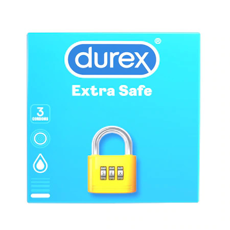 Prezervative Extra safe, 3 bucati, Durex