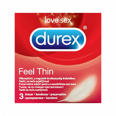 Prezervative Feel Thin, 3 bucati, Durex