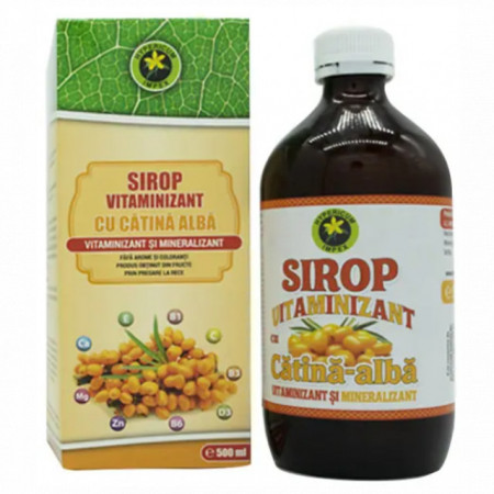 Sirop vitaminizant cu catina alba cu zahar 500ml