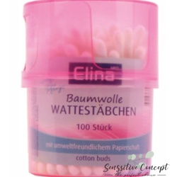 Betisoare de urechi din bumbac 100 bucati cutie colorata Elina Med