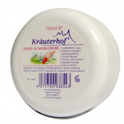 Cremă pentru Mâini și Unghii Krauterhof, 100ml – Tratament Hidratant cu Extracte Naturale și Panthenol – Protecție împotriva Uscăciunii și Fortificarea Unghiilor – Calitate Germană