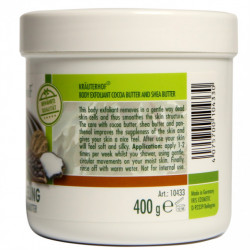 Exfoliant de Corp Krauterhof cu Cacao și Unt de Shea, 400g – Scrub Delicat cu Particule de Zahăr pentru O Piele Catifelată și Hidratată – Efect de Regenerare și Parfum Irezistibil – Calitate Germană - Img 2