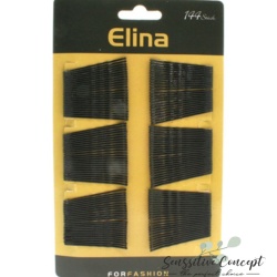 Agrafe de par metal negru 4.8cm 144 bucati Elina Med