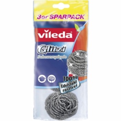 Burete vase spiralat Vileda Glitzi Inox, 3 bucati
