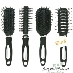 Set 4 perii de par cu maner cauciucat 17cm
