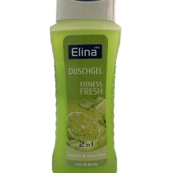 Gel de Dus 2in1 Elina Med Fitness Fresh, Lime si Aloe Vera, Hair & Body, 250 ml