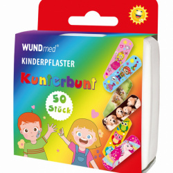 Plasturi pentru copii combinati in cutie plastic 50 bucati