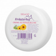 Cremă cu Extract de Gălbenele Krauterhof, 100ml – Unguent Cicatrizant și Calmant pentru Piele Sensibilă și Iritată – Tratament Reparator Calendula, Arsuri Minore și Piele Crăpată – Calitate Germană