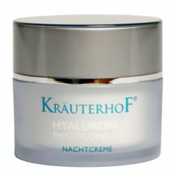 Cremă de Noapte Krauterhof Hyaluron+ Phytocomplex, 50ml – Hidratare Intensă cu Acid Hialuronic și 7 Extracte Naturale – Anti-Aging, Regenerare și Umplere Riduri Fine – Calitate Germană