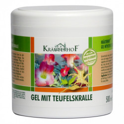 Gel cu Gheara Diavolului Krauterhof, 500ml – Gel Antiinflamator pentru Masaj Corporal, Relaxare Musculară și Articulară – Formulă Revigorantă cu Extract de Rădăcină de Harpagophytum – Calitate Germană