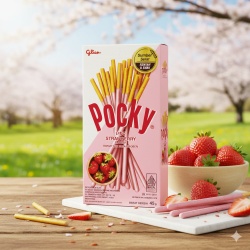 POCKY betisoare de biscuit cu aroma de capsuni 45gr - Img 2