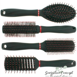 Set 4 perii de par artist 23cm maner moale Elina Med
