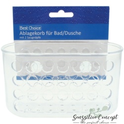 Cos depozitare baie transparent cu ventuze 16*8cm Elina Med