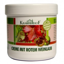 Cremă Krauterhof cu Castane și Frunze de Viță de Vie Roșie, 250ml – Tratament Revitalizant pentru Picioare Obosite și Grele – Stimulează Circulația și Întărește Venele – Calitate Germană