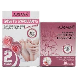 Set Augama – Extract de Trandafir (Sosete Exfoliante + Plasturi Detoxifianti)