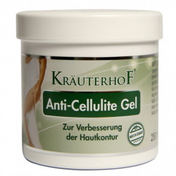 Gel Anti-celulitic Krauterhof, 250ml – Tratament pentru Reducerea Aspectului de „Coajă de Portocală” – Efect Termic de Încălzire și Netezire – Cu Carnitină și Extracte de Plante – Calitate Germană