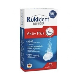 Tablete pentru curățarea protezei dentare Kukident Aktiv Plus, 99 bucăți