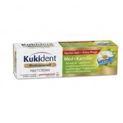 Cremă adezivă pentru proteză dentară Kukident Professional Med + Kamille, Gingii Sensibile, 40g