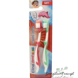 Set 2 bucati periuta de dinti Elina Dent delfin pentru copii 4-7 ani