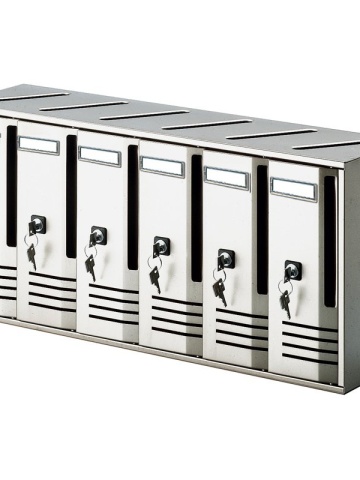 Set 6 cutii postale Italia model cubo din aluminiu