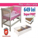Pachet PROMOTIONAL patut bebe junior, sertar si saltea c–b–c 7 cm