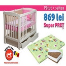 Pachet PROMOTIONAL patut transformabil si saltea c-b-c 7 cm