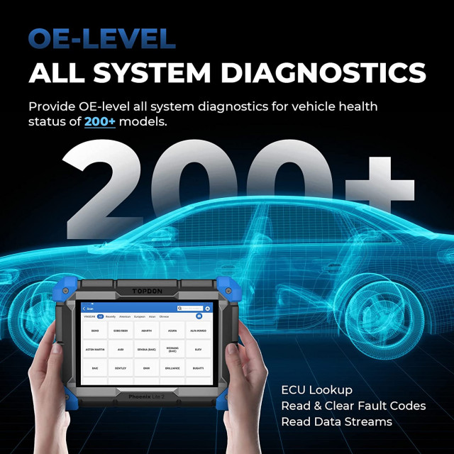 TOPDON Phoenix Lite 2, Tester Auto Profesional Wireless, control