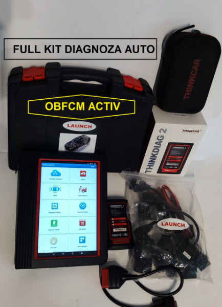 Kit Interfata Auto Profesionala Tableta Launch X431 10.1 inch +ThinkDiag2 Multimarca Turisme&Camione, Diagnoza+Programari+Immo+HaynesPRO+TMPS+ Masini Electrice, OBFCM ACTIV