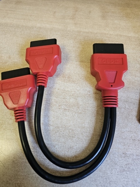 Prelungitor Cablu, Adaptor Auto 2 in 1 la OBD2 16 Pin, 30cm, 2 mufe mama, 1 mufa tata - Img 4