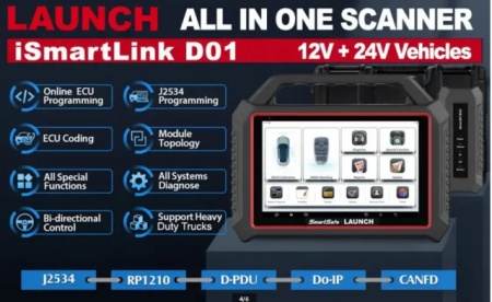 Promotie 3 ani Update Online: LAUNCH X431 SmartSafe iSmartLink D01 4/128 Gb, 10.1 Inch, Tester Auto Multimarca Profesional Turisme+Camioane, DoiP și FD CAN, ADAS + Programarea IMMO, Codari Online + Offline Active - Img 5