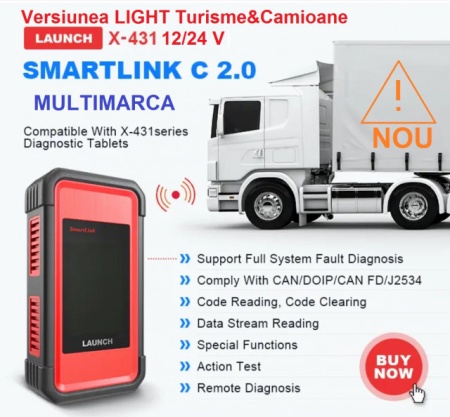 Promotie ! Launch 4in1 Turisme+Autoutilitare+Camioane+Utilaje X431 PRO3+ CV2 SmartLink C HD, Diesel&amp;Benzina, 12V&amp;24V Bi-Directional Tester Auto Profesional, Codare ECU, Suport CANFD &amp;DOIP, J2534 Programare Activa - Img 2